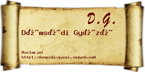 Dömsödi Győző névjegykártya